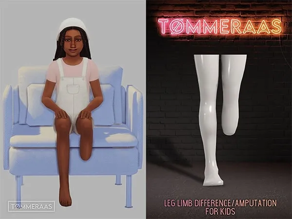 Mix Tu00d8MMERAAS Leg Limb DifferenceAmputation for Kids - The Sims 4 Custom Content