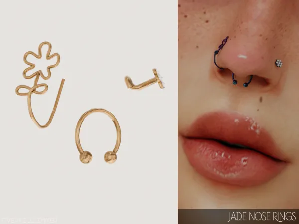 Alpha Jade nose rings - The Sims 4 Custom Content