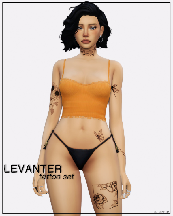 Mix Levanter Tattoo Set by lotuswhimcc - The Sims 4 Custom Content