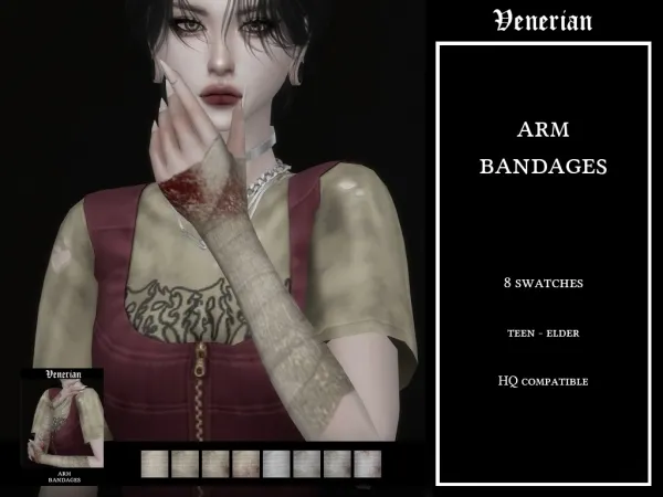 Mix Arm Bandages (Halloween 2025) by Venerian - The Sims 4 Custom Content