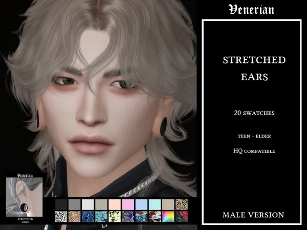 Mix Stretched Ears 1 (Male ver) - The Sims 4 Custom Content