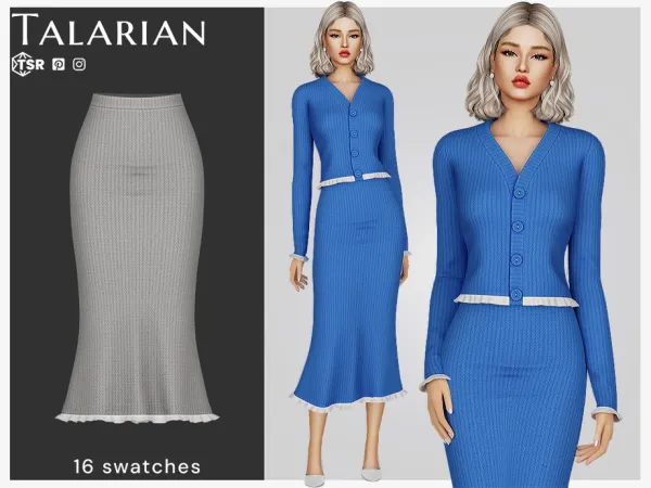 Mix Avianna Knit Midi Skirt by talarian - The Sims 4 Custom Content
