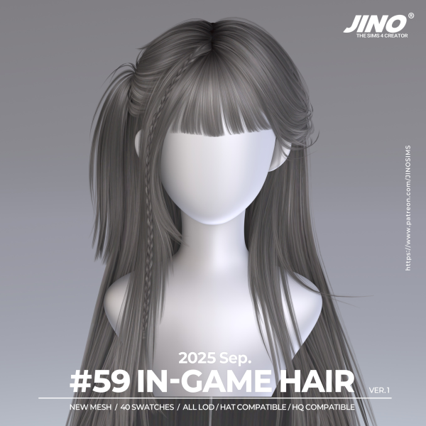 Alpha HAIR N59 V1 by simsfinds - The Sims 4 Custom Content
