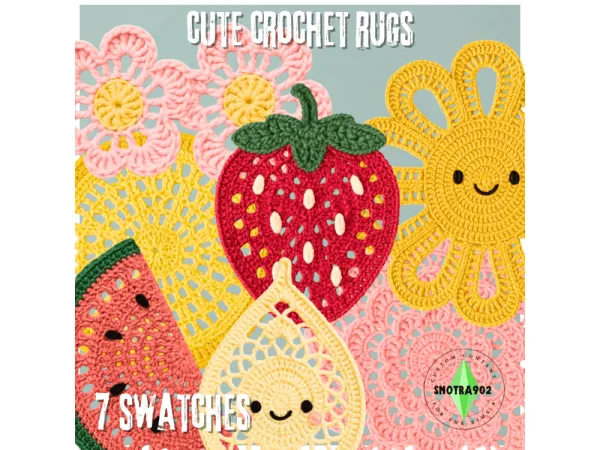 Alpha Cute Crochet Rugs by Snotra902 - The Sims 4 Custom Content