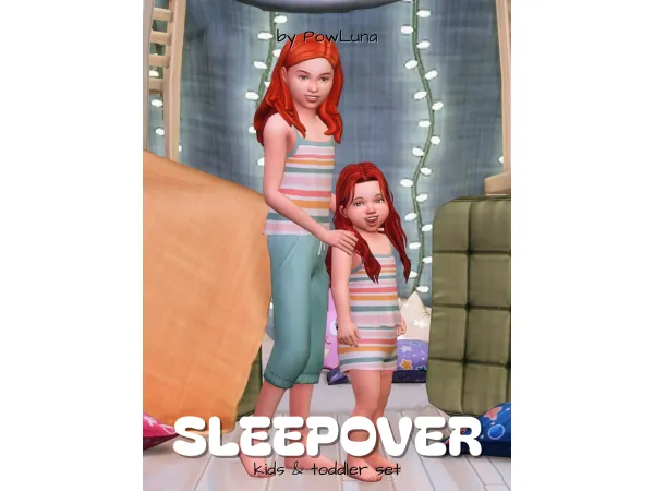 Maxis Match SLEEPOVER set by powluna - The Sims 4 Custom Content