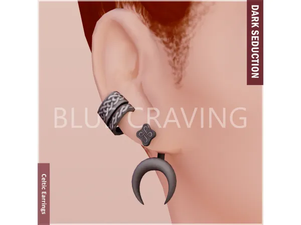 Maxis Match Blue Craving Celtic Earrings - The Sims 4 Custom Content