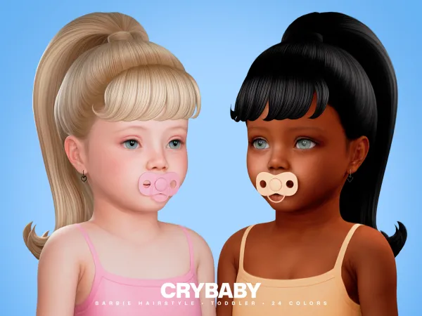Maxis Match CRYBABY Barbie Hairstyle I Toddler by crybaby - The Sims 4 Custom Content