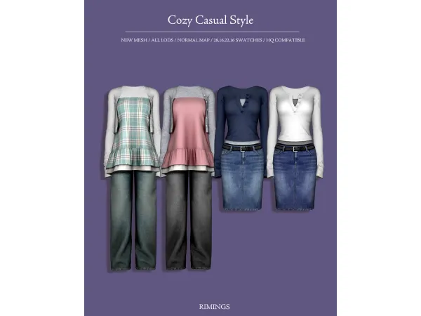 Alpha [RIMINGS] Cozy Casual Style - The Sims 4 Custom Content