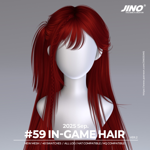 Alpha HAIR N59 V2 by simsfinds - The Sims 4 Custom Content
