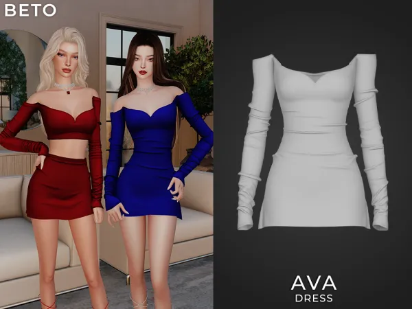 Alpha Ava (Dress) - The Sims 4 Custom Content