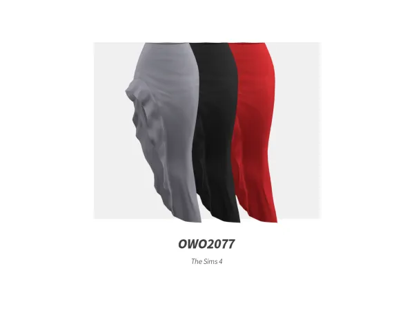 Mix OWO2077 Elegant High Slit Skirt - The Sims 4 Custom Content