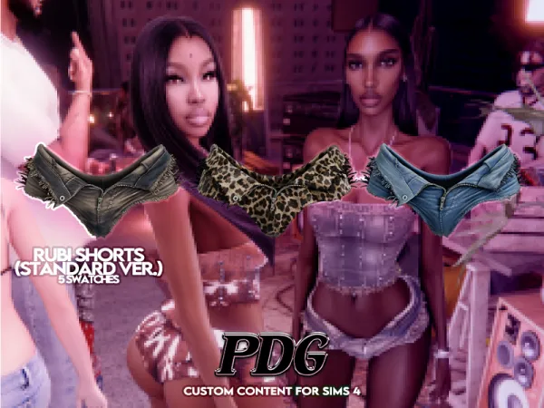 Alpha PDG Rubi Shorts (Standard Version) - The Sims 4 Custom Content