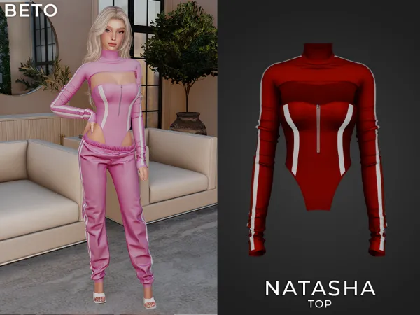 Alpha Natasha (Top) - The Sims 4 Custom Content