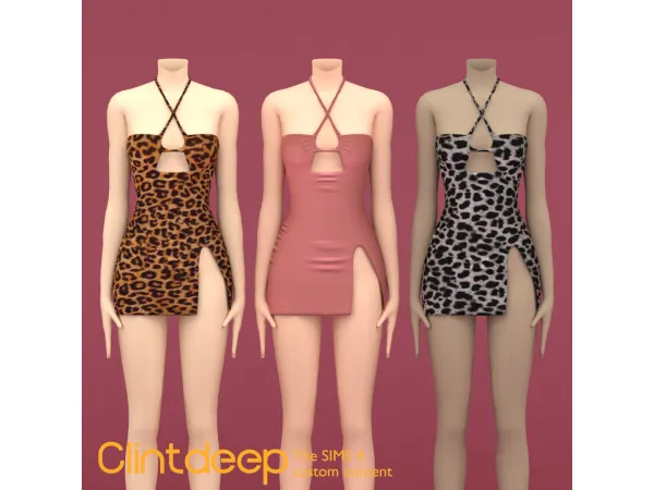 Alpha Eline Maxi Dress by Clintdeep - The Sims 4 Custom Content