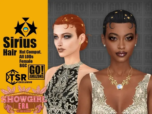 Maxis Match Sirius Hair (Showgirl Era) - The Sims 4 Custom Content