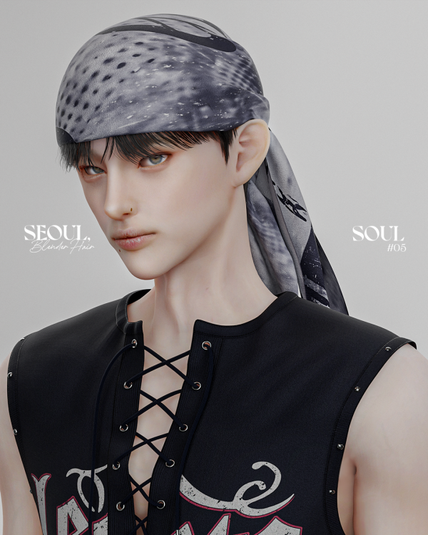 Alpha [SEOULSOUL] 2025_110_Bandana by simsfinds - The Sims 4 Custom Content