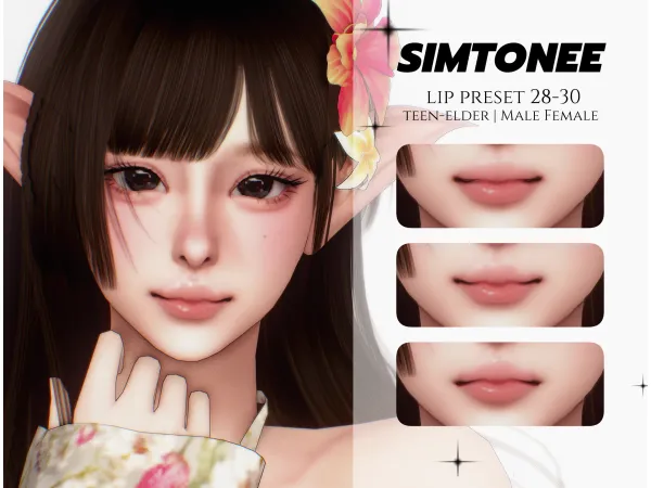 Mix Simtonee Lip Preset 28 30 - The Sims 4 Custom Content
