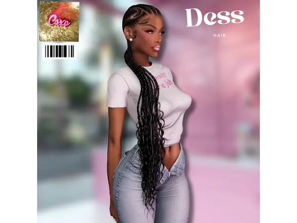 Alpha Dess Hair V1 by cecesimsxo - The Sims 4 Custom Content