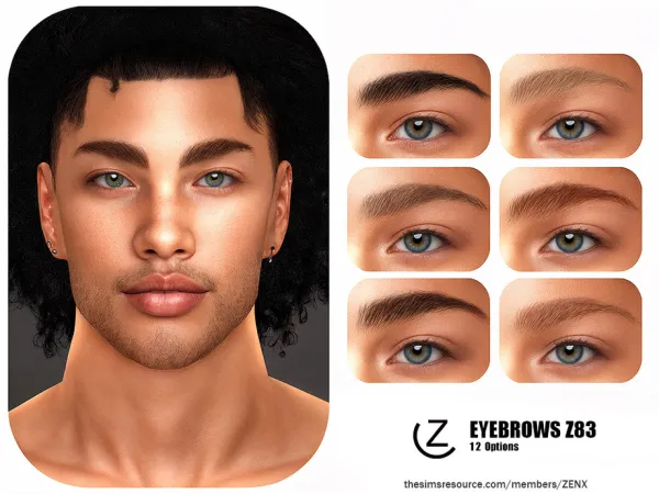 Alpha EYEBROWS Z83 by ZENX - The Sims 4 Custom Content