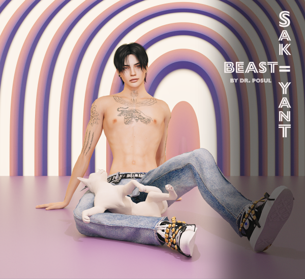 Mix Tattoo Collection Sak Yant Beast by simsfinds - The Sims 4 Custom Content