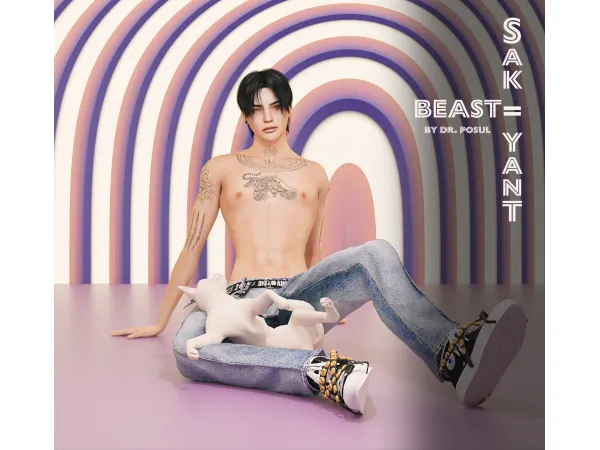 Mix Tattoo Collection Sak Yant Beast by po_sul - The Sims 4 Custom Content