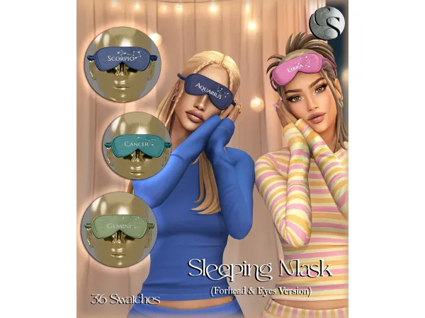 Alpha CAMUFLAJE Pajama Party Collection Sleeping Mask - The Sims 4 Custom Content
