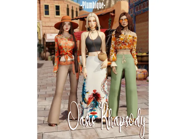 Maxis Match Oasis Rhapsody set by Plumbique - The Sims 4 Custom Content
