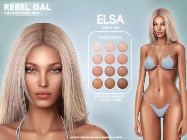 Alpha Rebel Gal Elsa Skin - The Sims 4 Custom Content