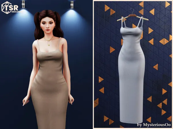 Alpha Long tight fitting dress by MysteriousOo - The Sims 4 Custom Content