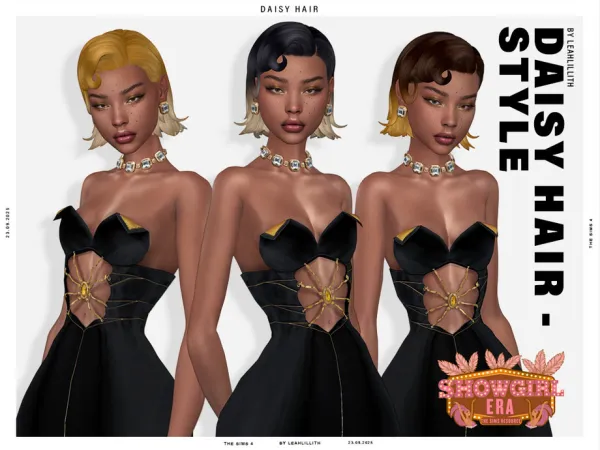 Maxis Match Showgirl Era Daisy Hairstyle by Leah_Lillith - The Sims 4 Custom Content