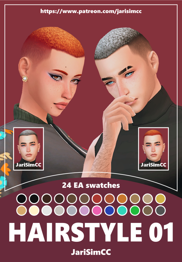 Maxis Match JariSimCC Hairstyle 01 Drake by simsfinds - The Sims 4 Custom Content