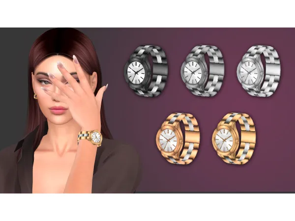 Mix RACHEL WOMENS STEEL WATCH by NataliS - The Sims 4 Custom Content