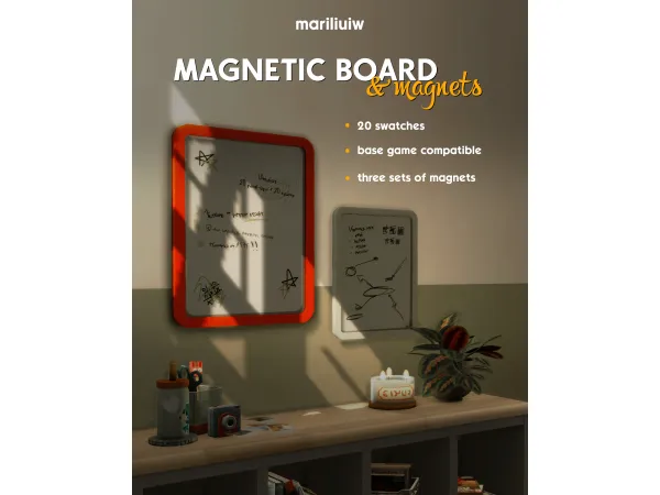 Maxis Match RECOLOUR magnetic board magnets by mariliuiw - The Sims 4 Custom Content