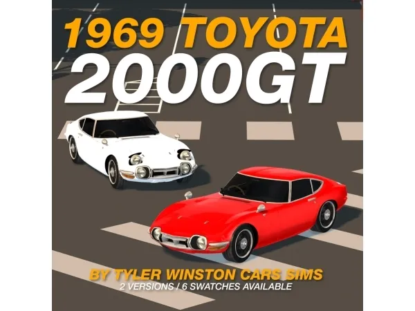 Alpha Tyler Winston Cars 1969 Toyota 2000GT - The Sims 4 Custom Content
