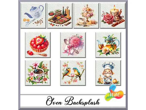 Alpha Oven Backsplash by _MDE_ - The Sims 4 Custom Content