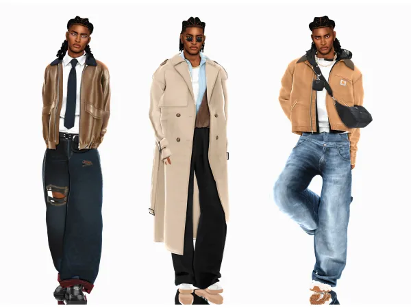Alpha Autumn looks for the City Boys simblr by wannabe - The Sims 4 Custom Content
