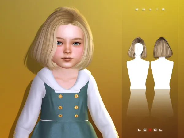 Alpha Yulia toddler hairstyle - The Sims 4 Custom Content