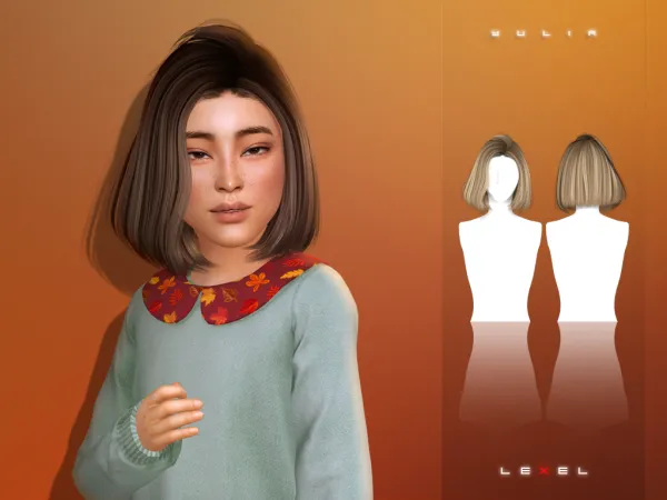 Alpha Yulia child hairstyle - The Sims 4 Custom Content