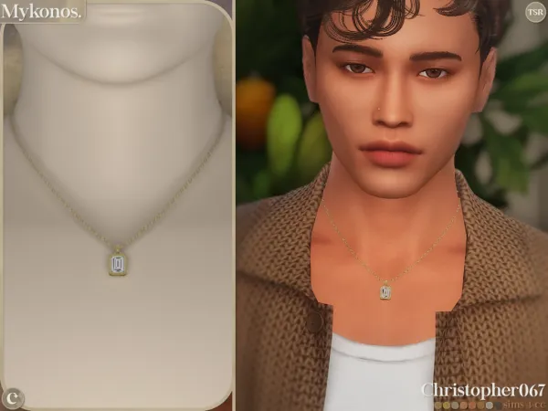Alpha Mykonos Necklace Male Christopher067 - The Sims 4 Custom Content