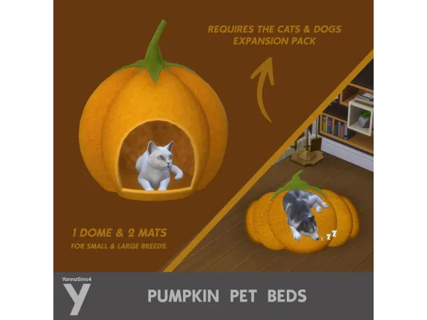 Pumpkin Pet Beds by YannaSims4CC
