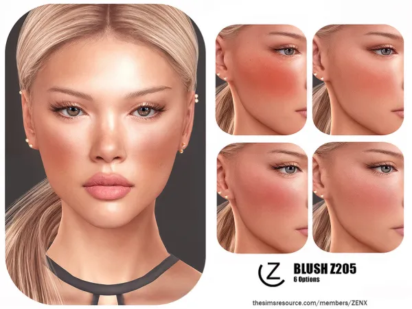 Alpha BLUSH Z205 by ZENX - The Sims 4 Custom Content