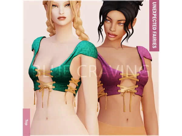 Alpha Blue Craving Fairy Top - The Sims 4 Custom Content