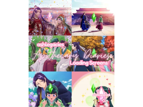 Sims 4 Maxis Match Loading Screens CC: Apothecary Diaries Loading Screens