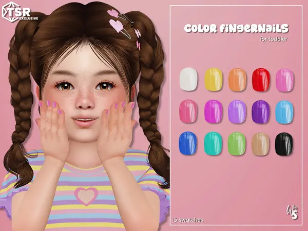 Alpha Color FingerNails for toddler - The Sims 4 Custom Content
