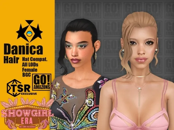 Maxis Match Danica Hair (Showgirl Era) - The Sims 4 Custom Content