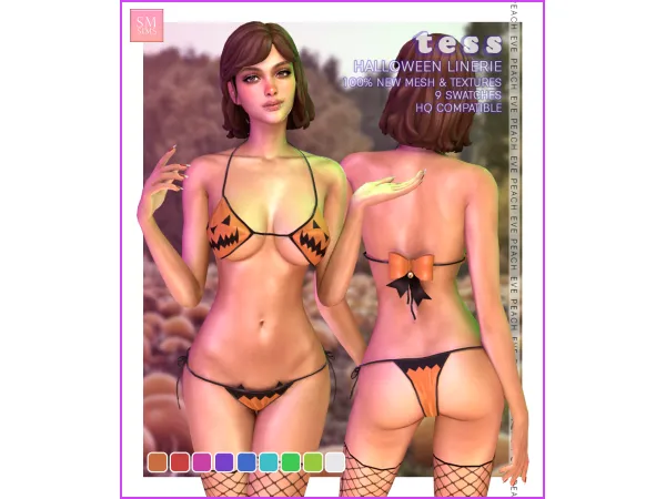 Alpha Tess Halloween Lingerie - The Sims 4 Custom Content