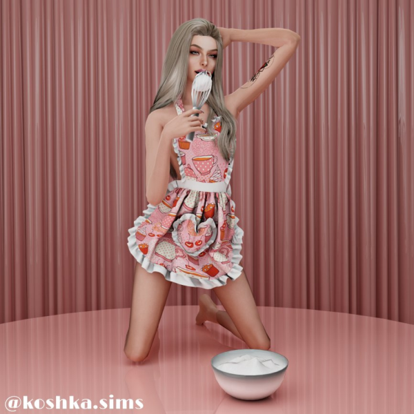 Alpha [KOSHKA] AF APRON by simsfinds - The Sims 4 Custom Content