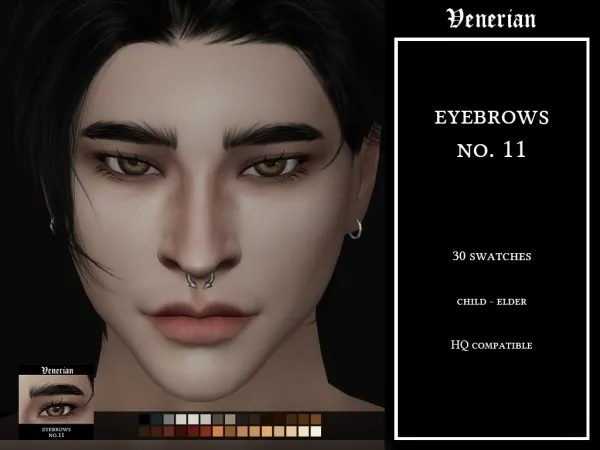 Alpha Eyebrows No11 by Venerian - The Sims 4 Custom Content