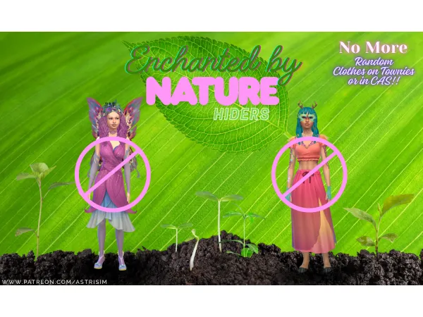 Mix Enchanted by Nature CAS Hiders - The Sims 4 Custom Content