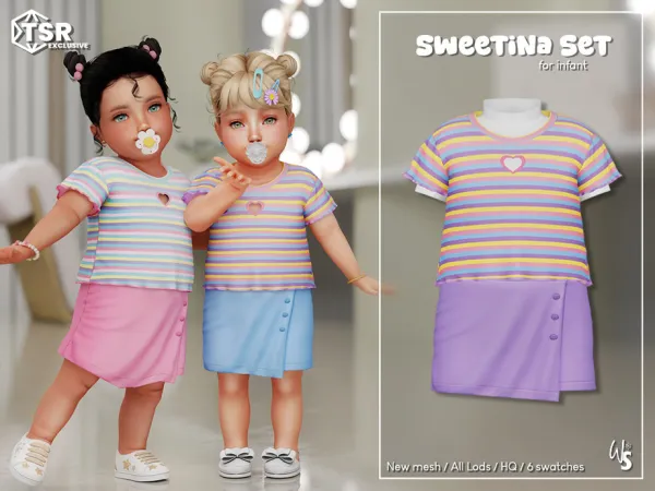 Mix Sweetina Clothing Set for infant - The Sims 4 Custom Content